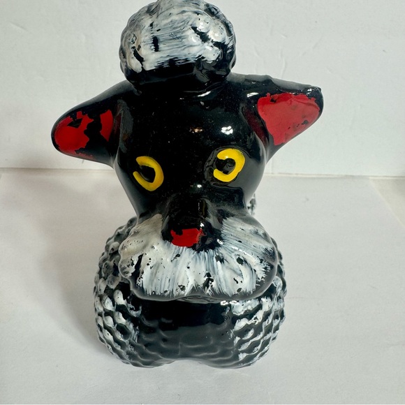 Vintage Redware Black Glaze Standing Poodle Figurine. Approx. 5.5”h x 5”l. - Picture 2 of 12